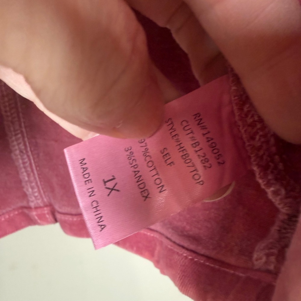 Fashion Nova Sleeveless Crop Pink Denim Jacket Size 1X Y2K Streetwear - Picture 6 of 7